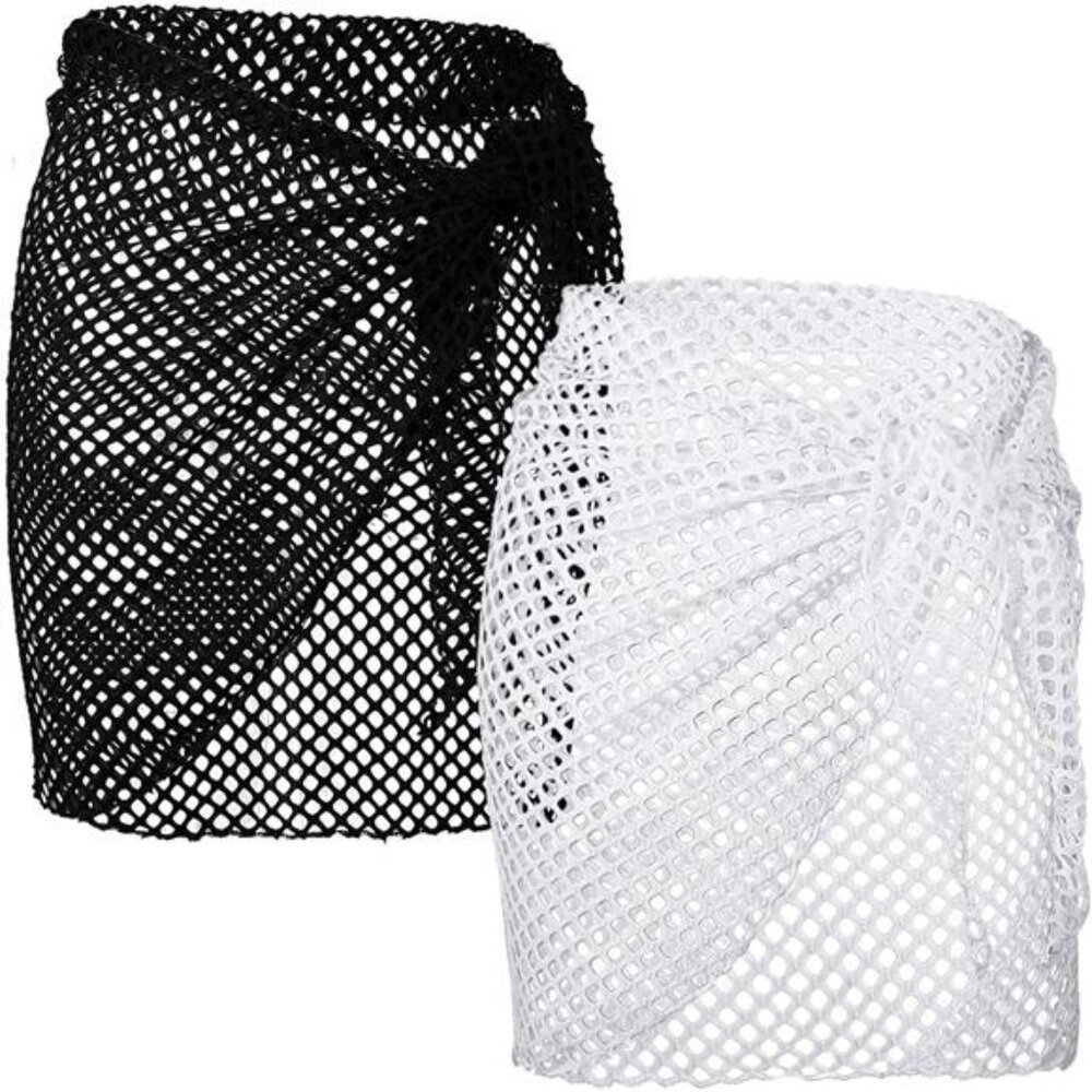 Sarong Bikini Beach Wrap Skirt Bathing Suits Fishnet Cover Up for Women